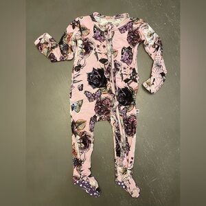 Bums and Roses Spooky Butterfly Rose Kids Footie
